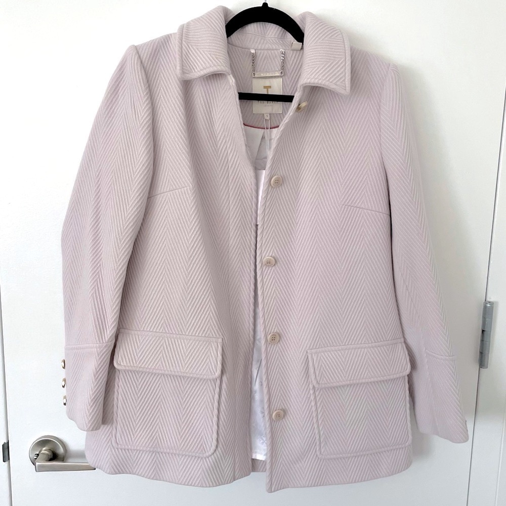 Ted Baker kamile pea coat in light lavender NWT